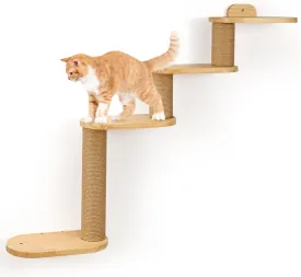 Cat Wall Shelves,Transformable Cat Scratching Post Wall Mounted, DIY Wall Mounted Cat Furniture for Climbing, Play, Nap (4-Layer)
