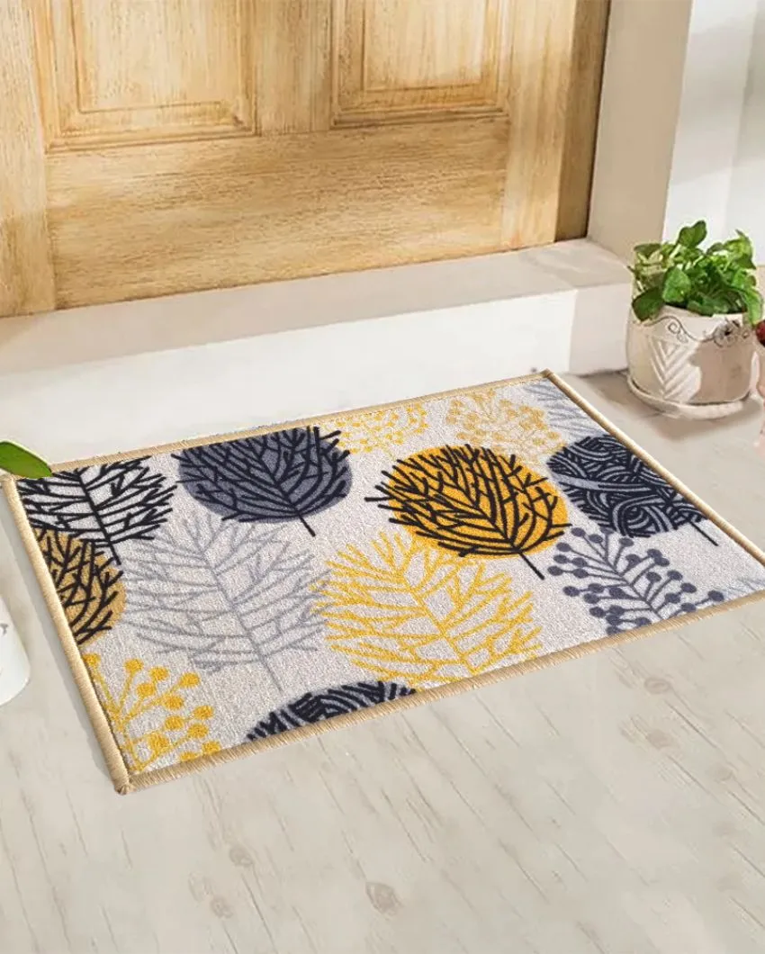 Circle Tree Floral Anti-Slip Multipurpose Door Mats | Set of 2 | 24 x 16 inches