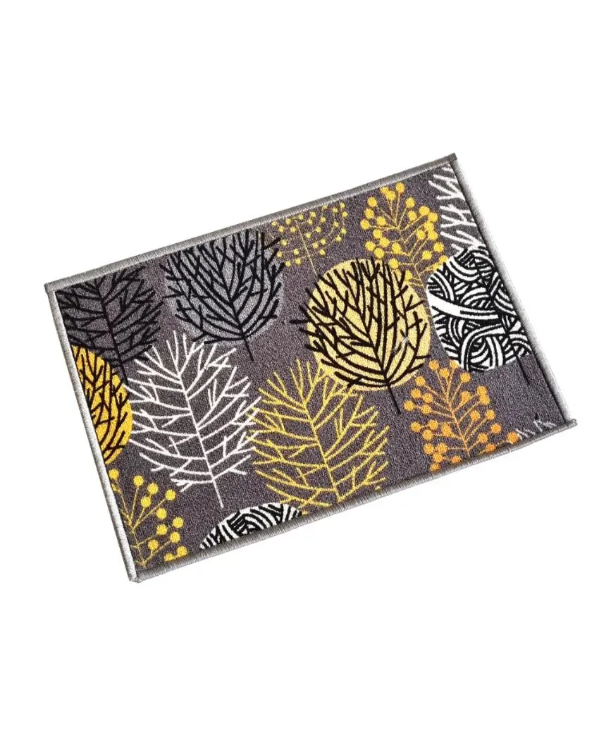 Circle Tree Floral Anti-Slip Multipurpose Door Mats | Set of 2 | 24 x 16 inches
