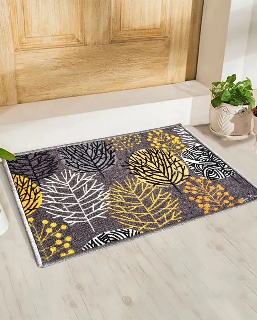 Circle Tree Floral Anti-Slip Multipurpose Door Mats | Set of 2 | 24 x 16 inches