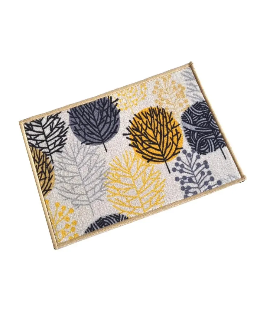 Circle Tree Floral Anti-Slip Multipurpose Door Mats | Set of 2 | 24 x 16 inches