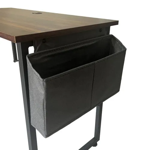 Classy Computer Desk, 100 x 50cm Modern Style Study Desk with Side Storage Bag for Home, Office (Black)