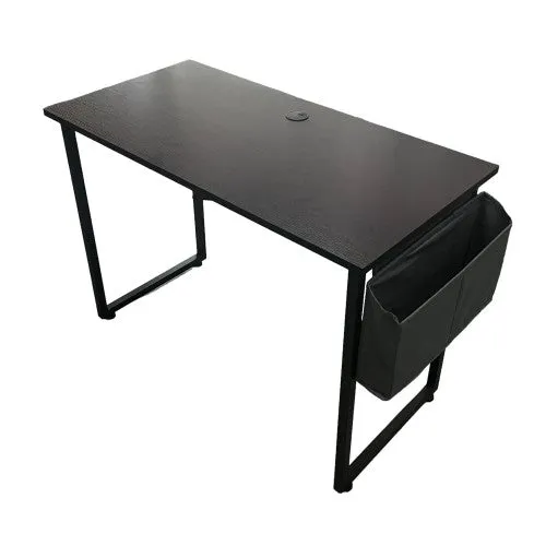 Classy Computer Desk, 100 x 50cm Modern Style Study Desk with Side Storage Bag for Home, Office (Black)