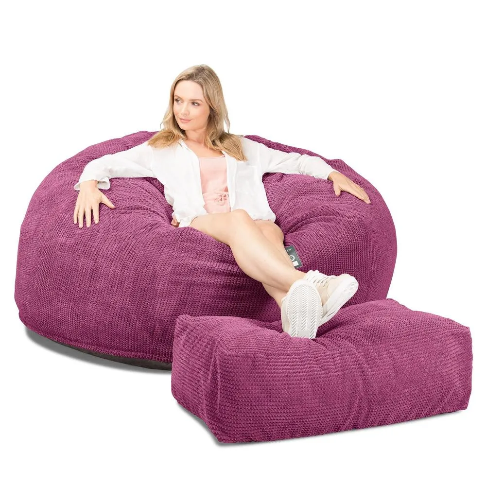 CloudSac 1010 XXL Giant Memory Foam Bean Bag Sofa - Pom Pom Pink