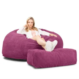 CloudSac 1010 XXL Giant Memory Foam Bean Bag Sofa - Pom Pom Pink