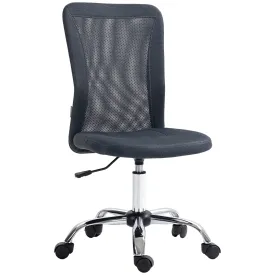 Computer Desk Chair Mesh Office Chair with Adjustable Height and Swivel Wheels Armless Study Chair Dark Grey