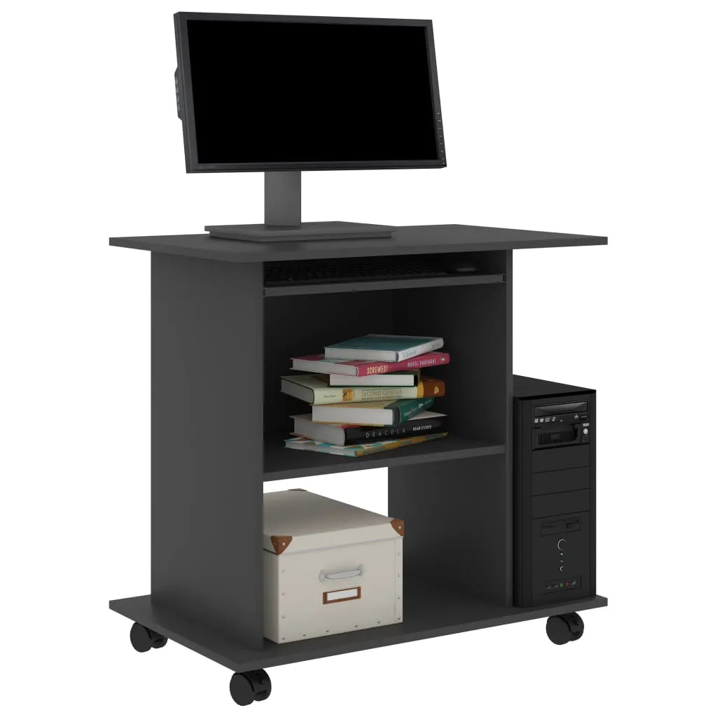 Computer Desk Grey 80x50x75 cm Engineered Wood