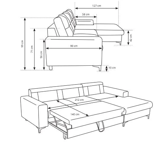 Corner Sofa Bed Avra