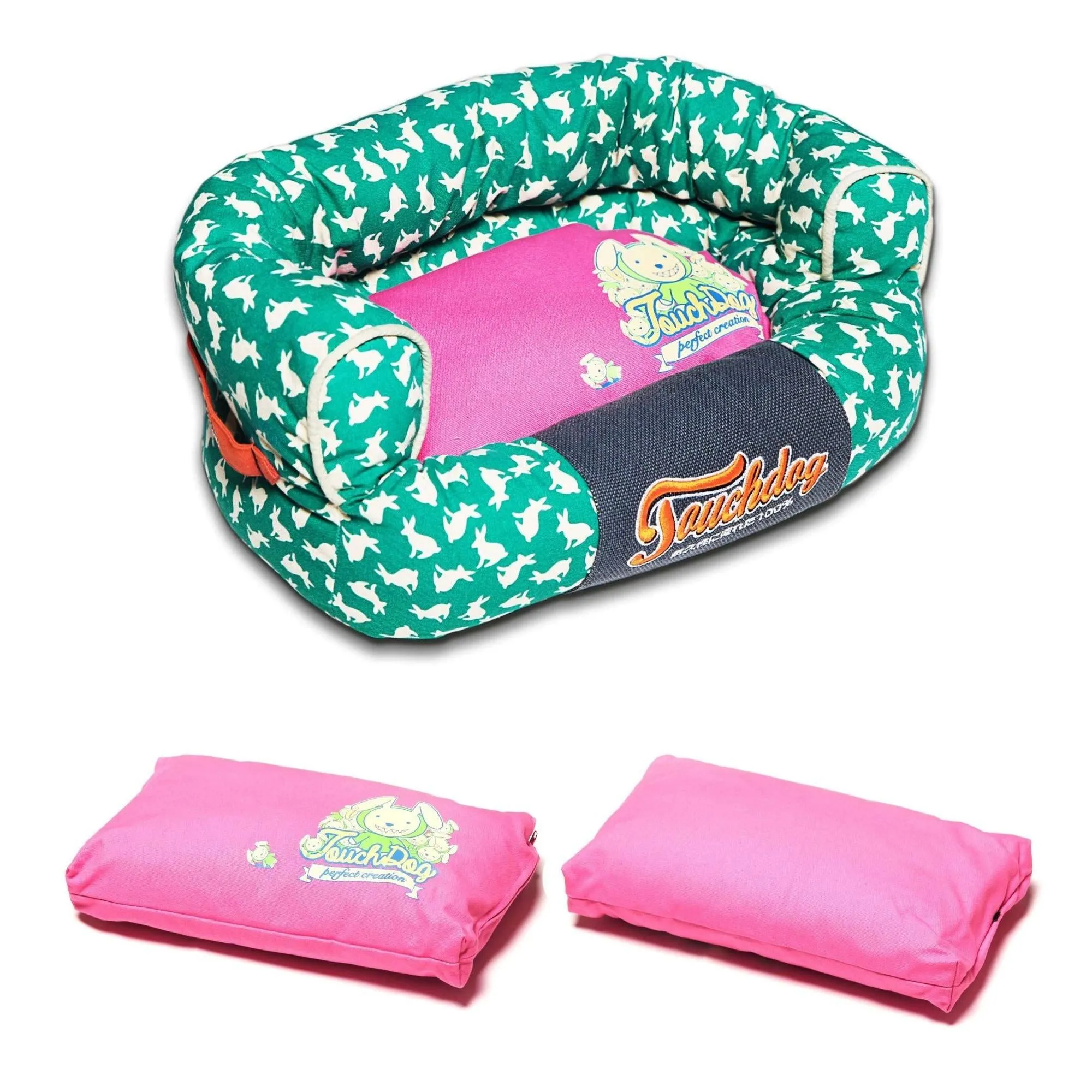 Couch dog bed with washable pillow