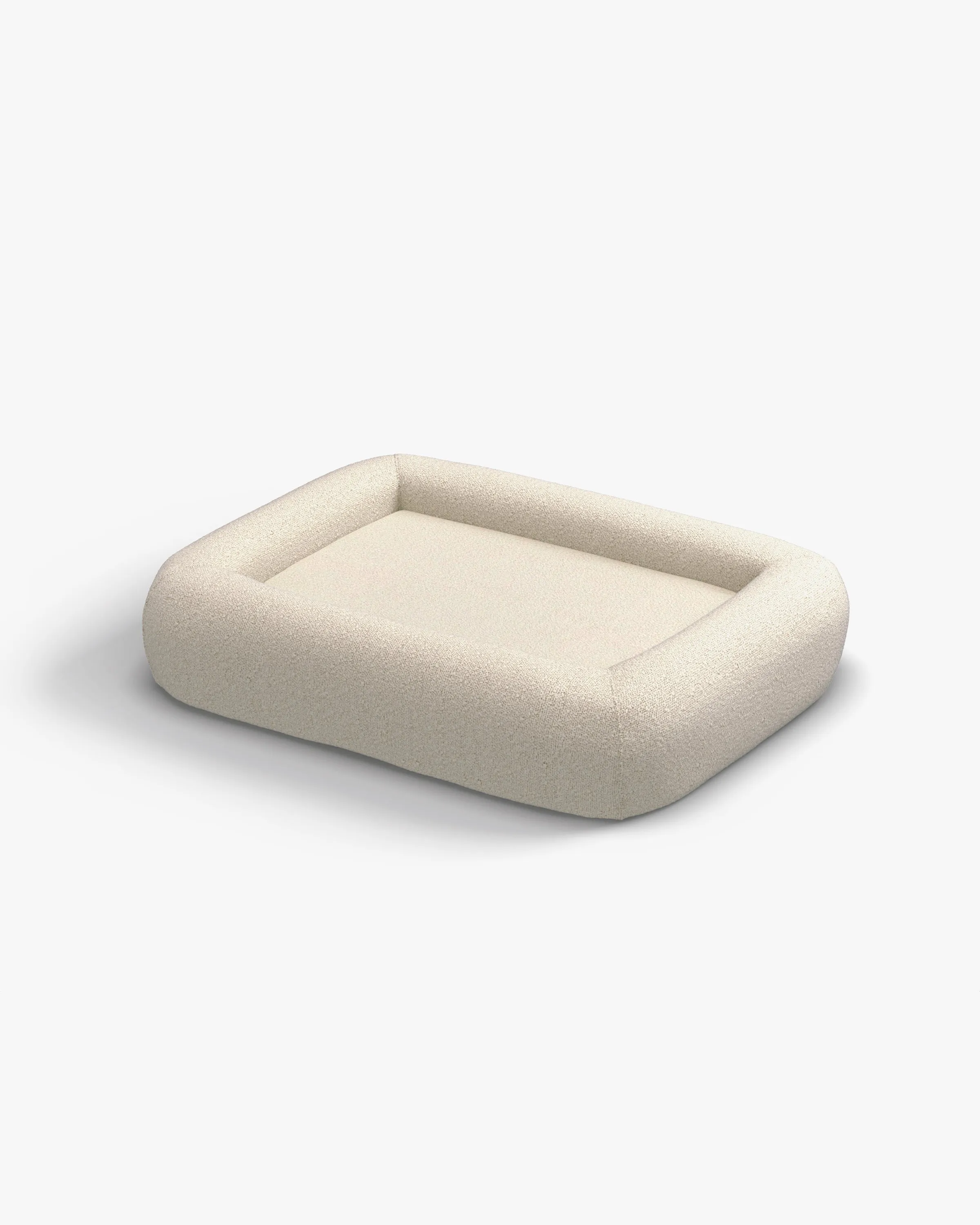 Cream Boucle Bolster Pet Bed