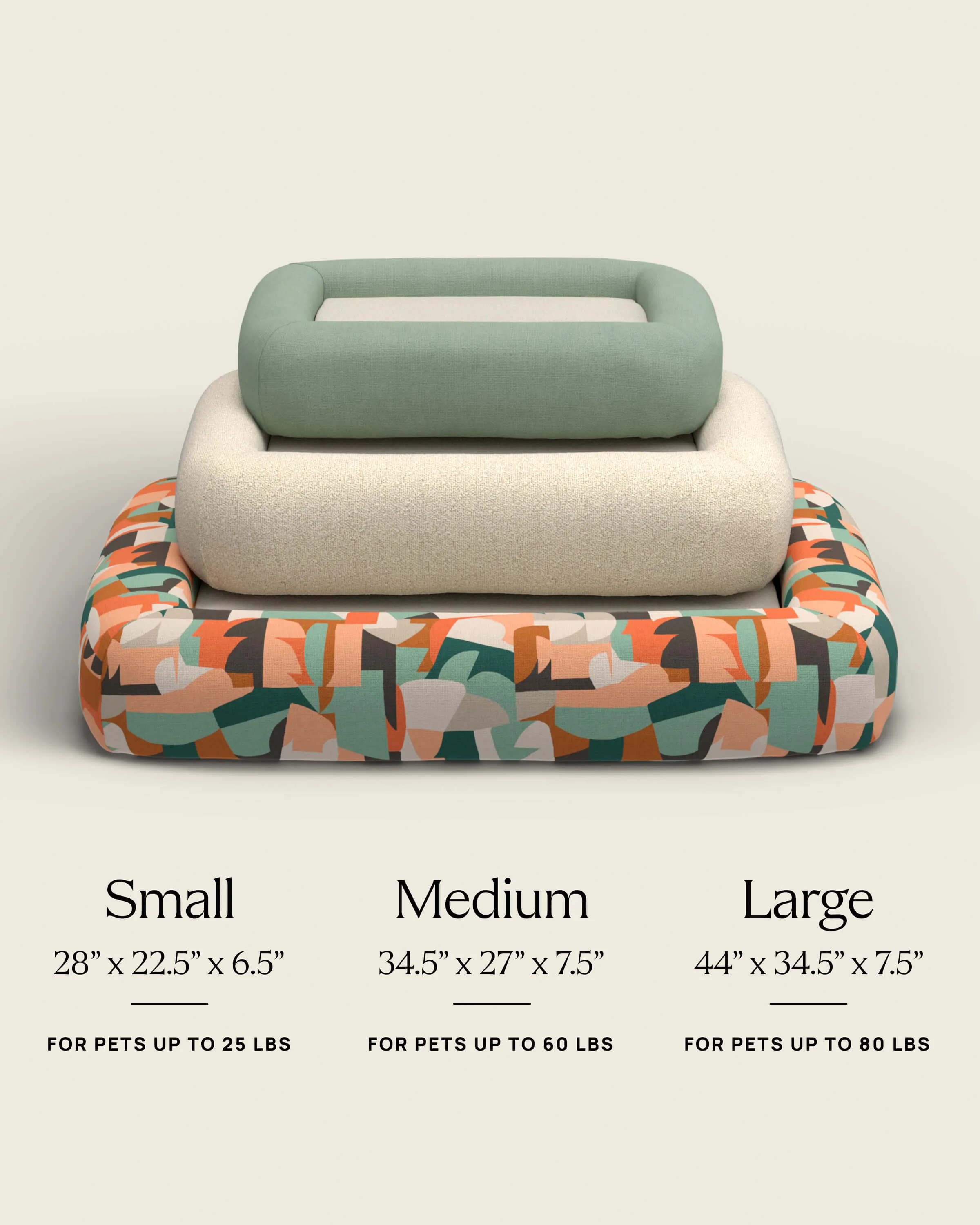 Cream Boucle Bolster Pet Bed