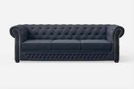 Cuneo 3 Seater Sofa Dark Blue Linen Fabric