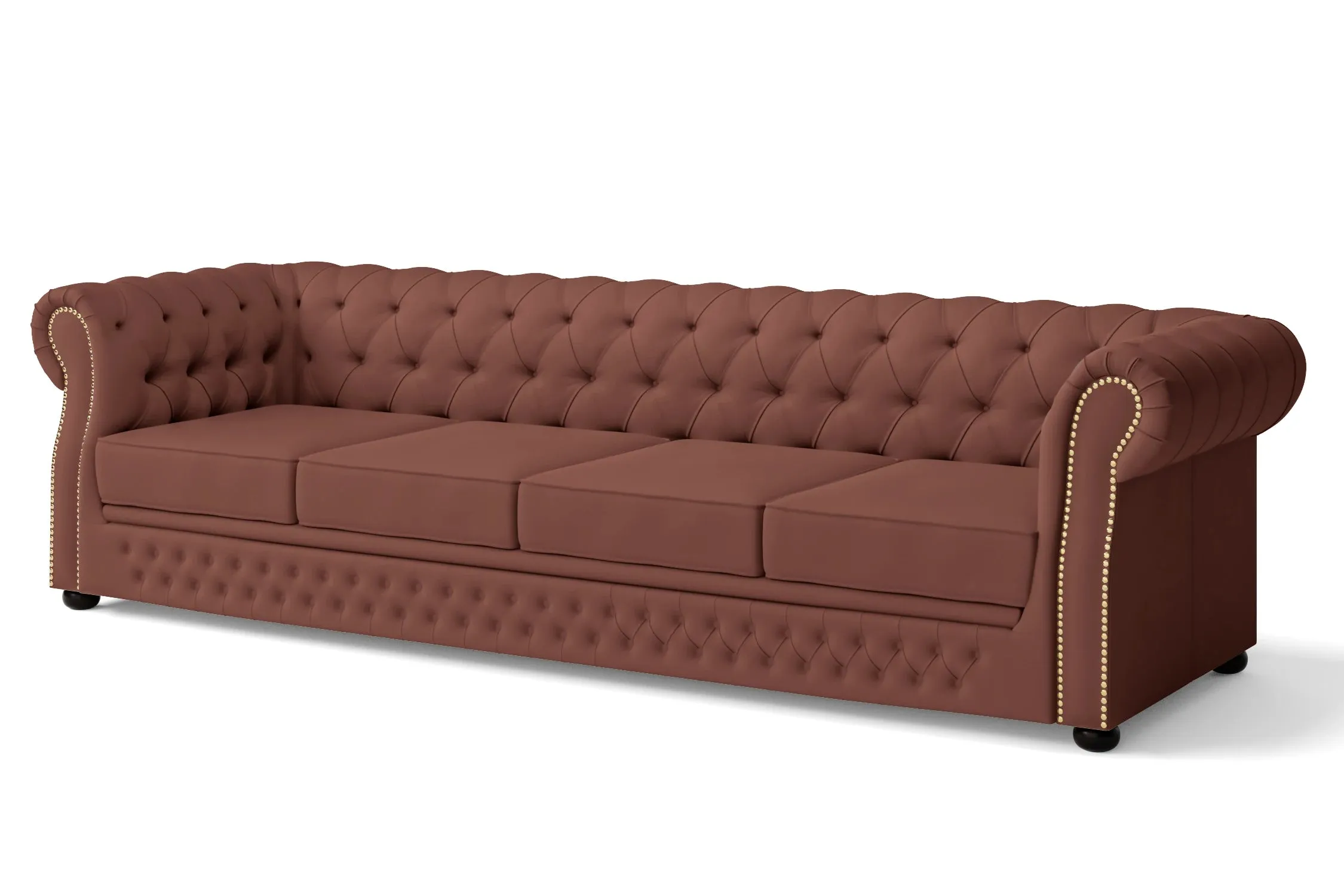 Cuneo 4 Seater Sofa Mauve Leather