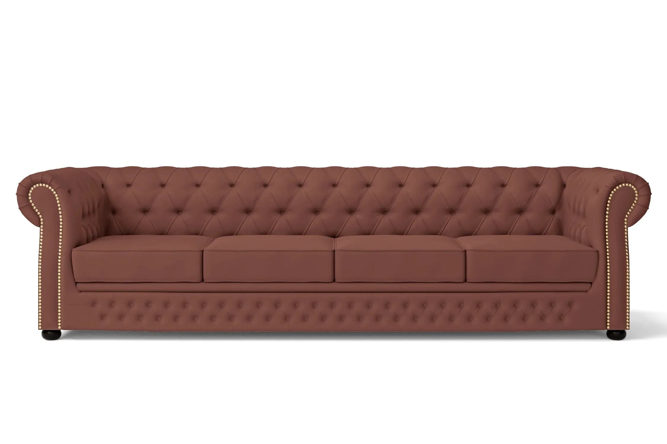 Cuneo 4 Seater Sofa Mauve Leather