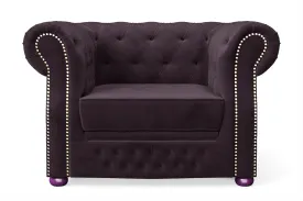 Cuneo Armchair Purple Velvet