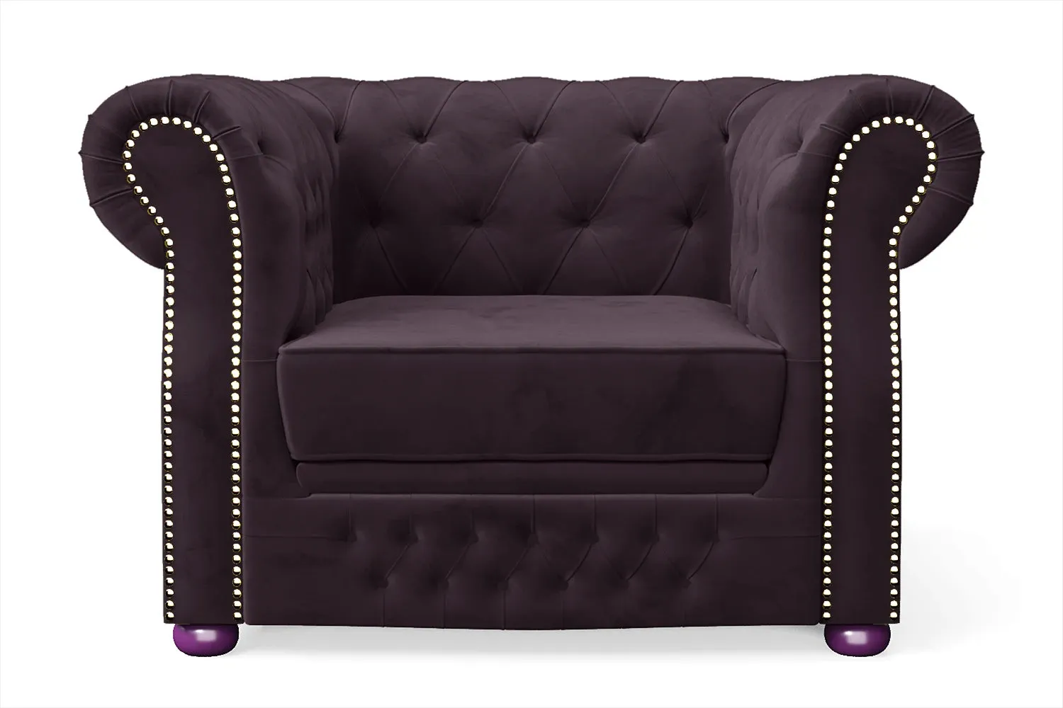 Cuneo Armchair Purple Velvet