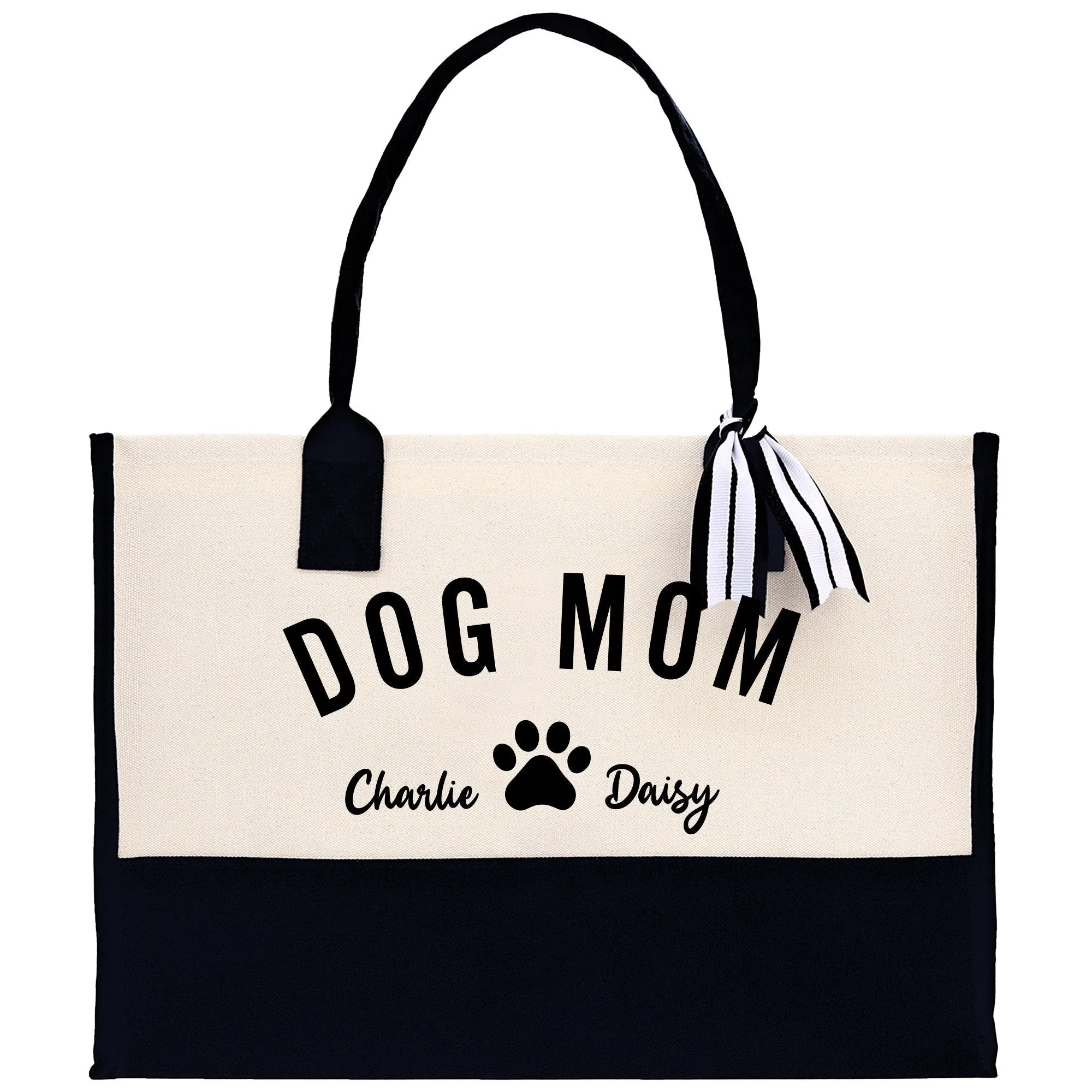 Custom Dog Mom Tote Bag with Dog Name Dog Mom Stuff Bag Dog Mommy Bag Personalization Dog Mom Gift Dog Mom Bag Dog Mom Shopping Bag