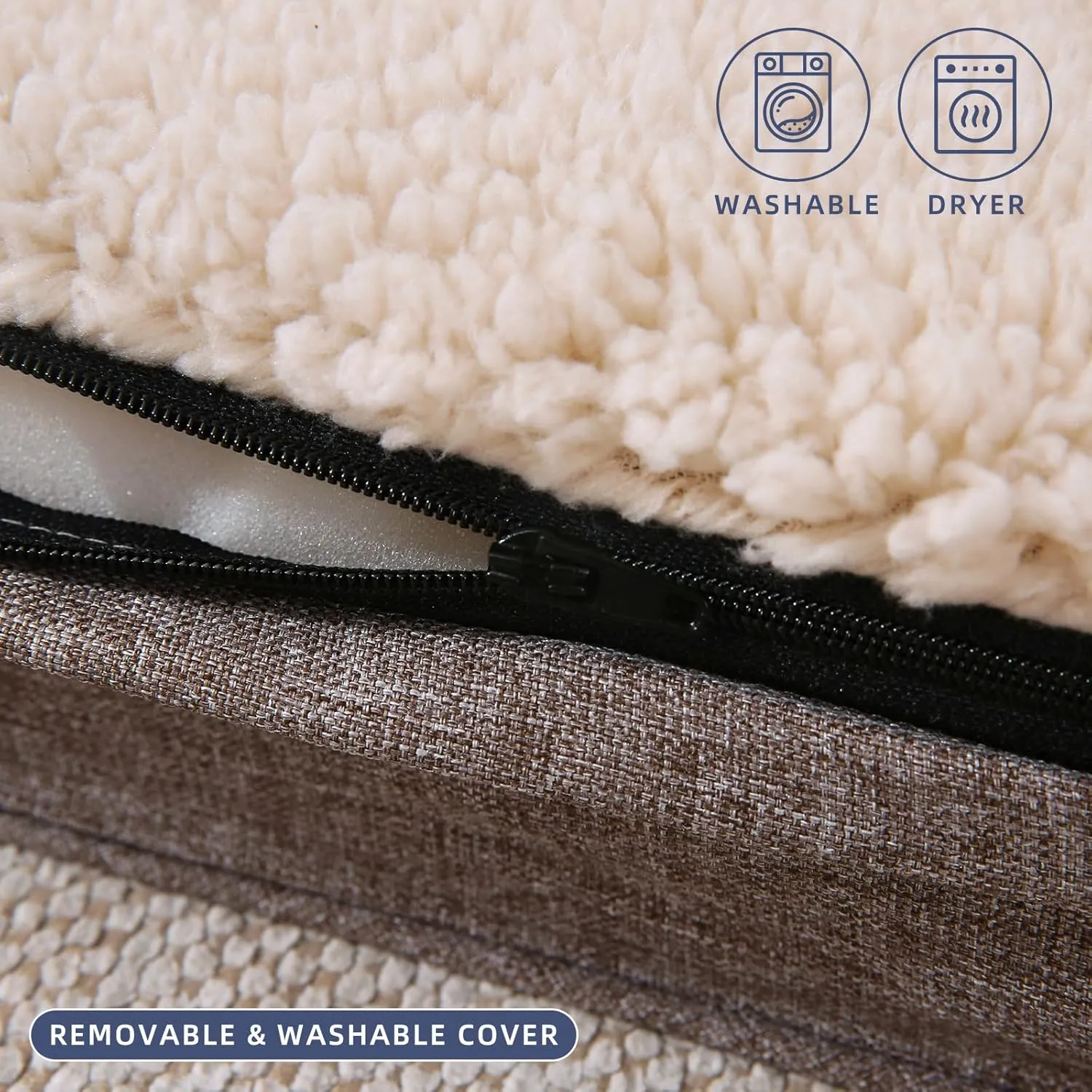 DaysU Large Dog Bed for Large Dogs, Orthopedic Dog Beds with Removable Washable Cover, Egg Crate Foam Pet Bed Mat, Brown, Suitable for Dogs Up to 65 Ibs, 36x27x3in