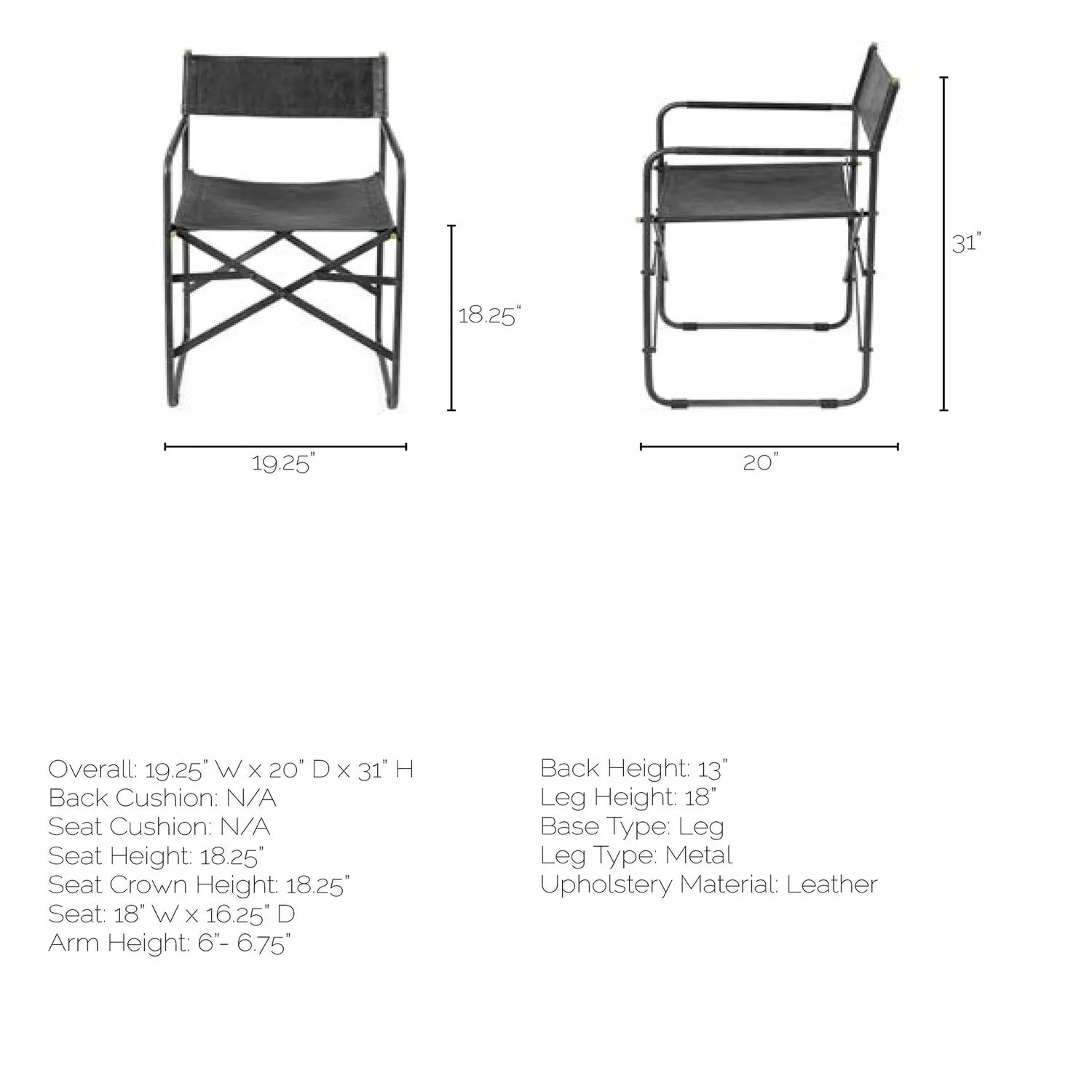 Direttore Black Dining Chair