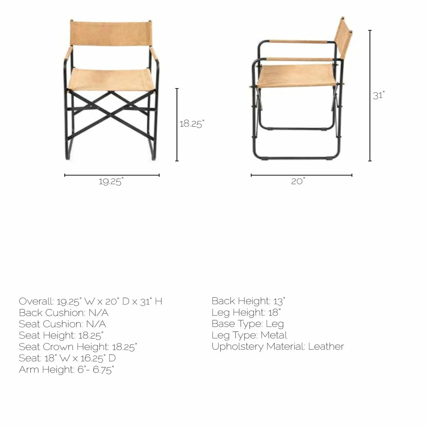 Direttore Tan Dining Chair