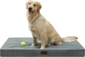 Dog Bed Mats for Big Dogs - Orthopedic Dog Pet Bed Thick Egg Foam Crate, Removable Washable Cover, Non-Slip Bottom Durable Dog Crate Bed Mat (Dark Gray, XL(42''x30''x4''))