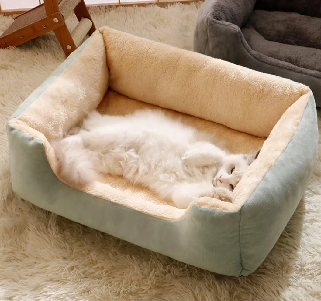 Dog Beds Cat Bed Cushion Rectangle Plush Dog Bed Cat Bed Self-Warming Pet Bed Washable Dog Beds and Cat Bed Pet Bed Sofa Beds Calming Pet Bed