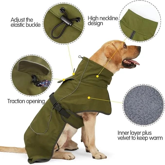 Dog Coat Cold Weather Reflective Soft Fleece Lining