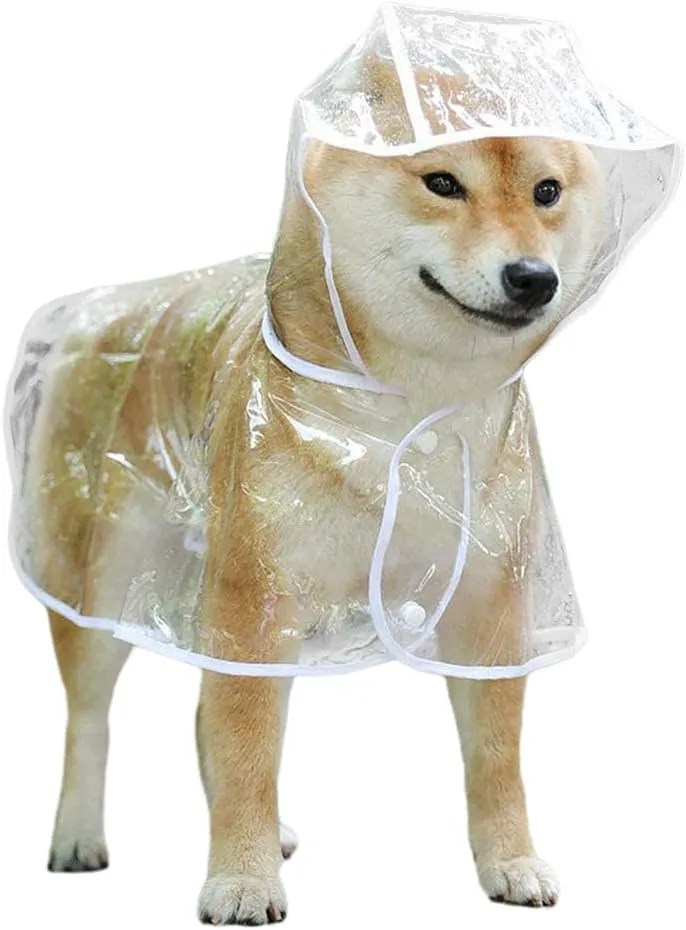 Dog Raincoats, Waterproof Clear Pet Raincoat, Portable Pet Raining Coat Breathable Lightweight Dog Rain Poncho for Outdoor Walking in Rainning Days