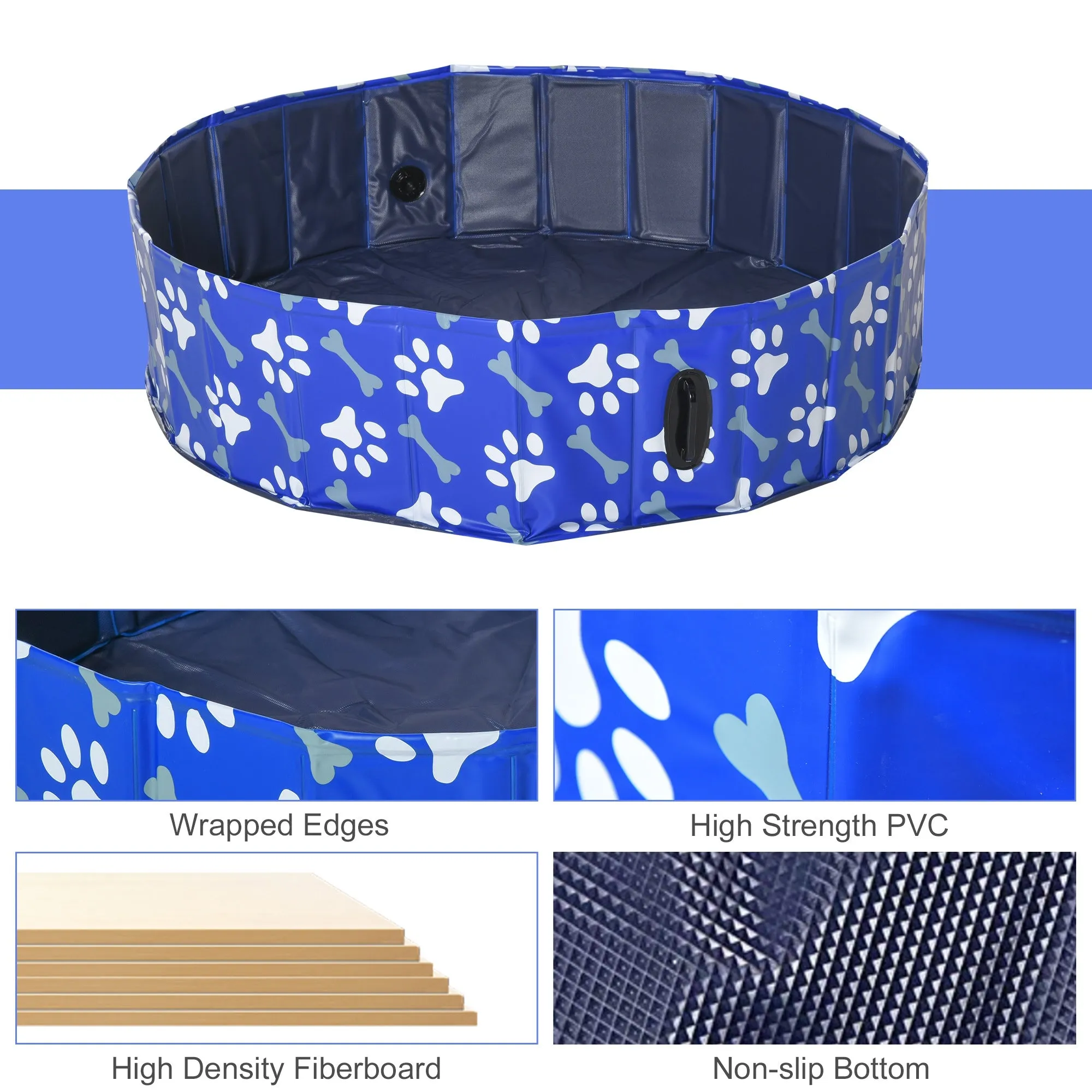 Dog Swimming Pool Foldable Pet Bathing Shower Tub Padding Pool 120cm M