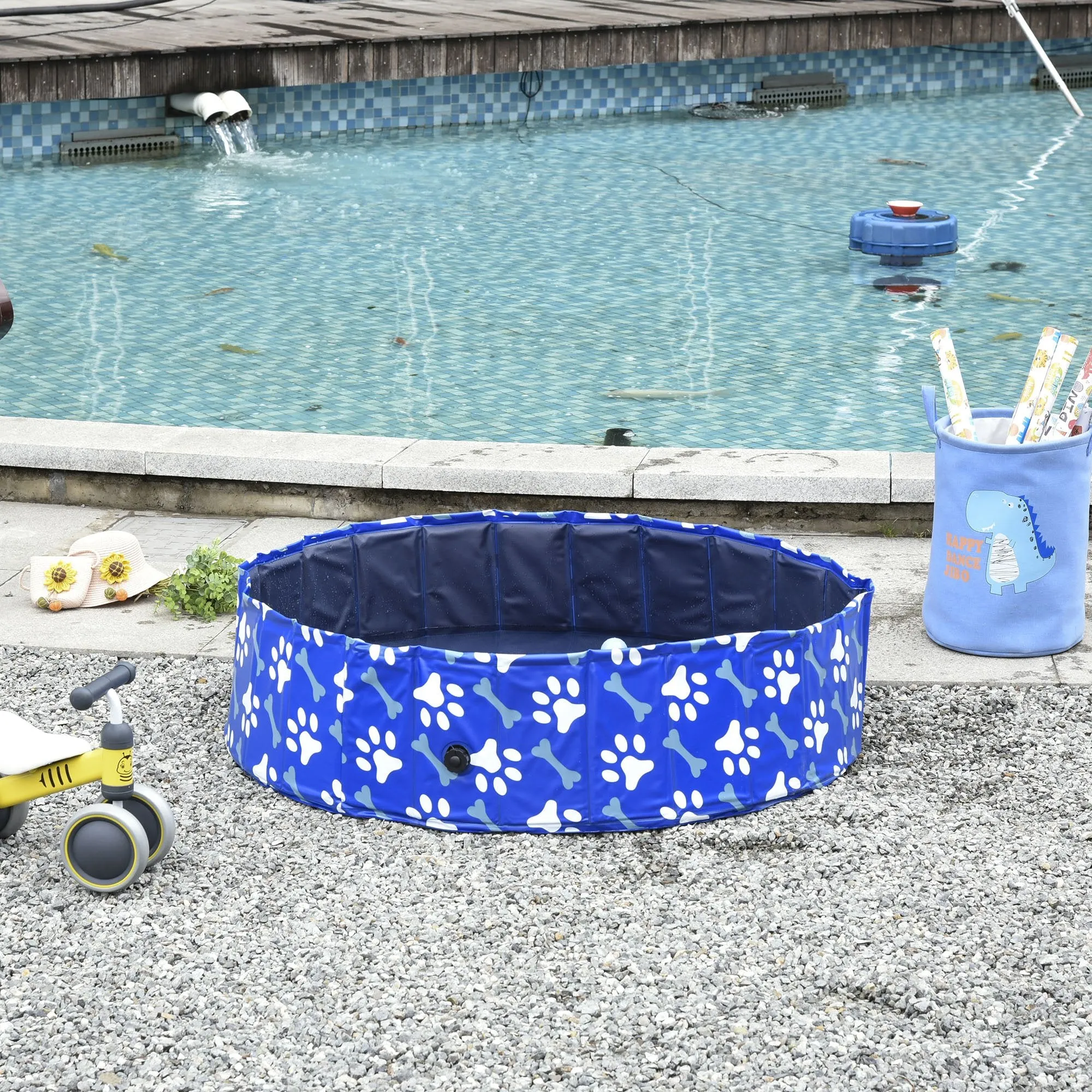 Dog Swimming Pool Foldable Pet Bathing Shower Tub Padding Pool 120cm M