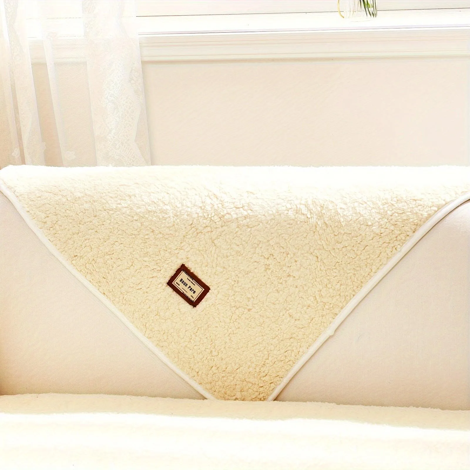 Durable 3 cushion couch cover | High-Quality Plush Sherpa Sofa Cover