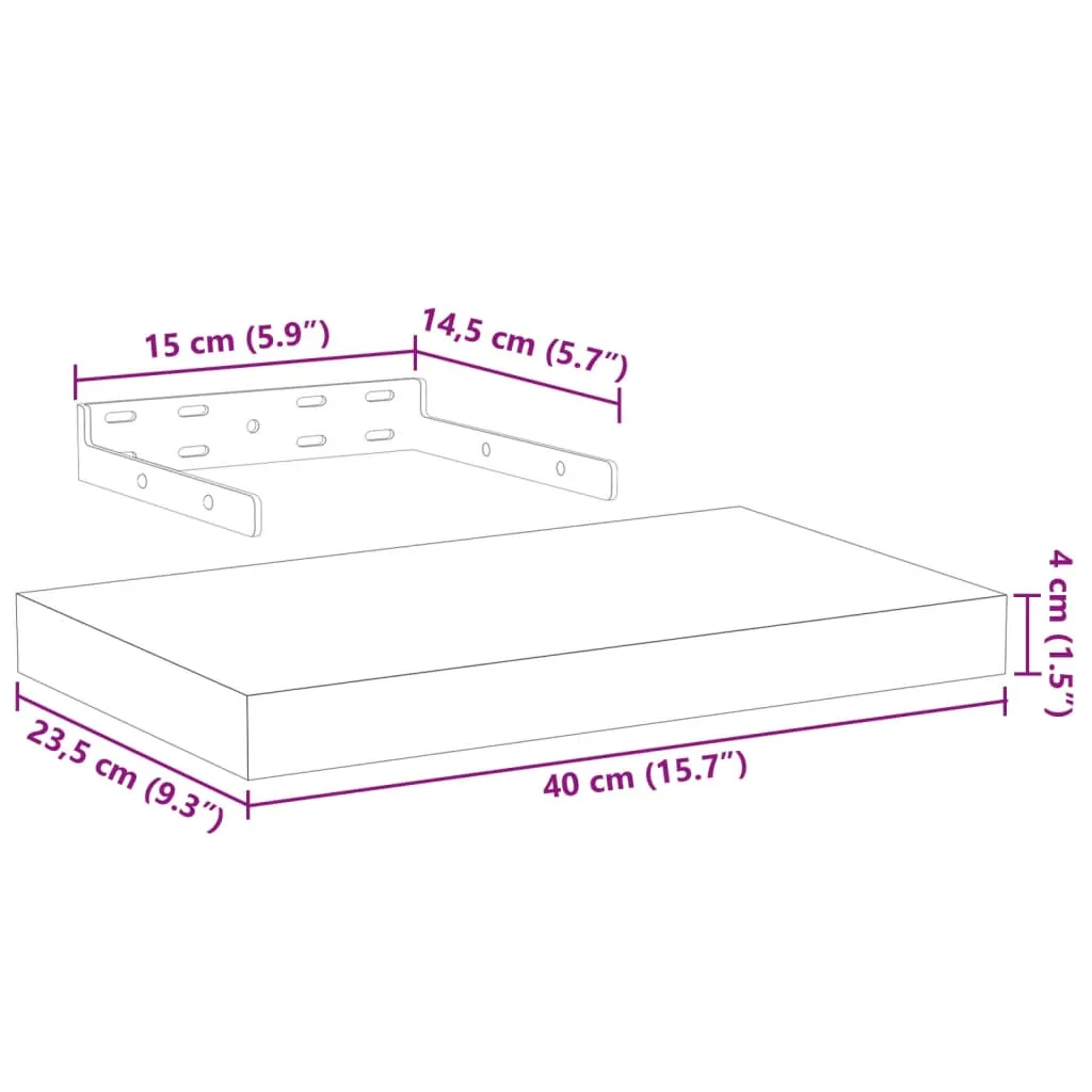 Floating Shelf 40x23.5x4 cm Engineered Wood