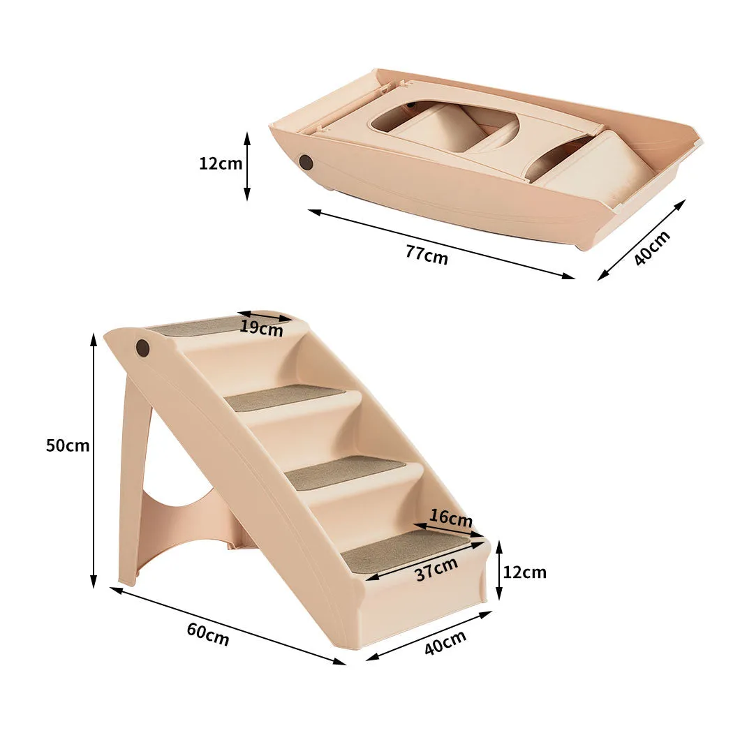 Foldable & Washable Pet Stairs Ramp - Nude