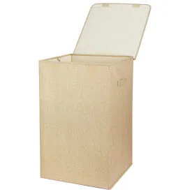 Foldable Laundry Hampers Washing Clothes Laundry Basket w/ Lid Handles Storage Organizer - Brown