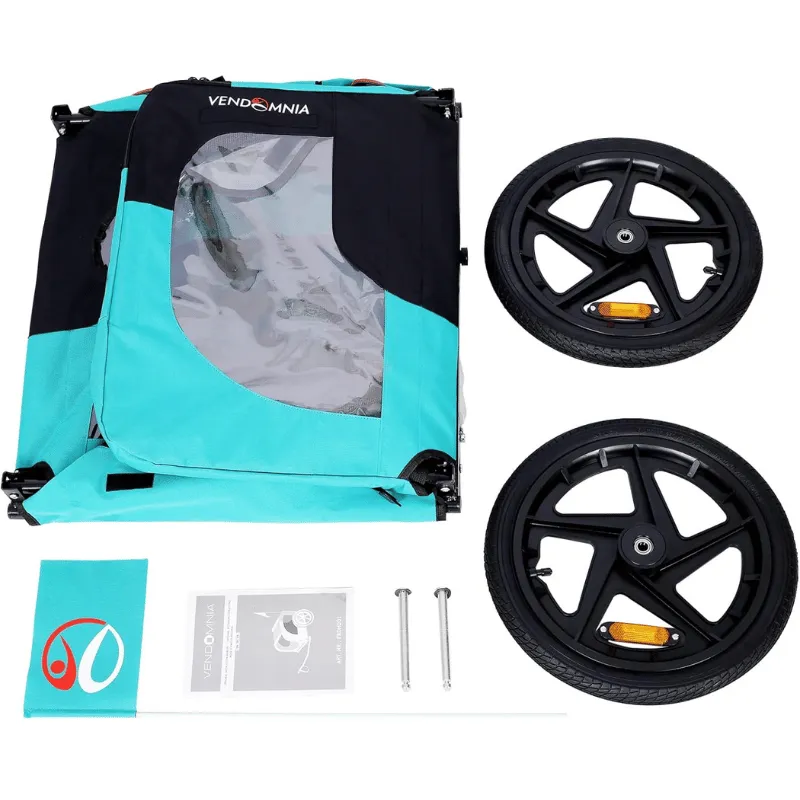 Foldable Pet Bike Trailer for Small and Medium Pets - Light Green