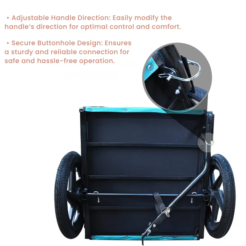 Foldable Pet Bike Trailer for Small and Medium Pets - Light Green