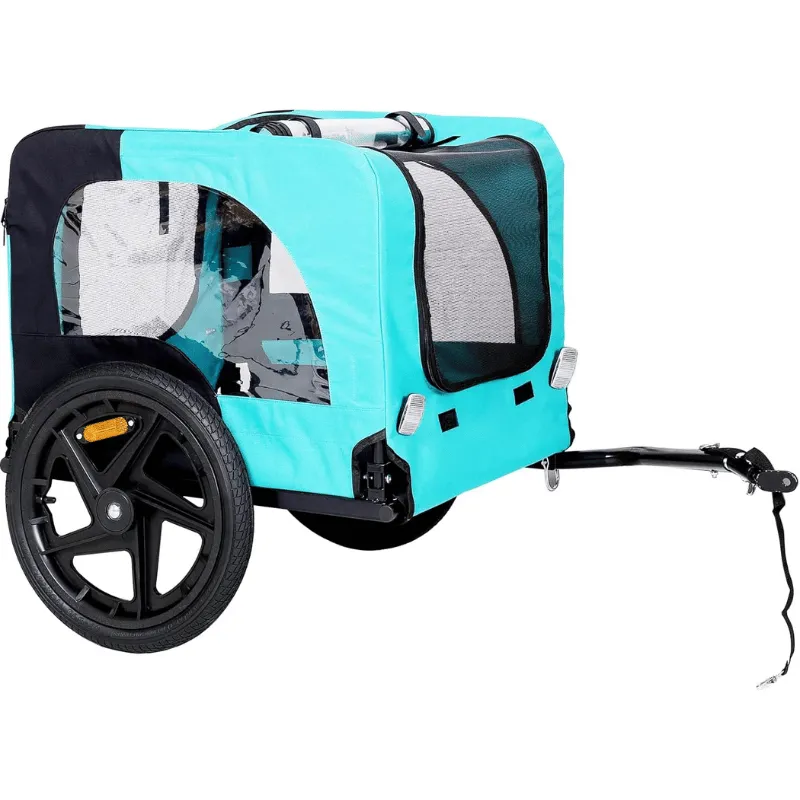 Foldable Pet Bike Trailer for Small and Medium Pets - Light Green