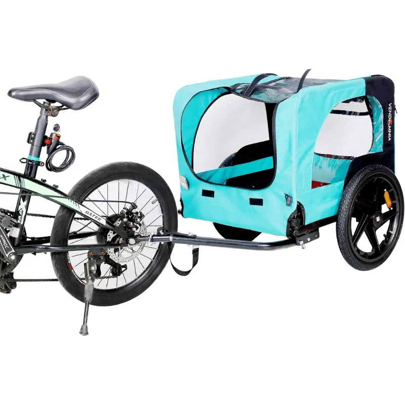 Foldable Pet Bike Trailer for Small and Medium Pets - Light Green