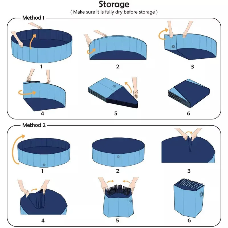 Foldable Pool For Dogs Cats Swimming Durable & Non-Slip Doggie Plastic Bath Pool