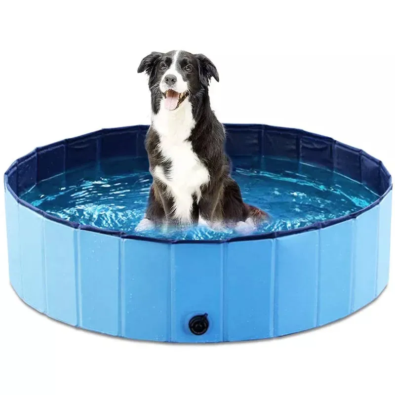 Foldable Pool For Dogs Cats Swimming Durable & Non-Slip Doggie Plastic Bath Pool