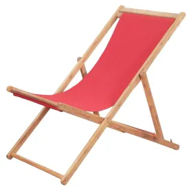 Folding Beach Chair Fabric And Wooden Lounger Seat Outdoor Multi Colors
