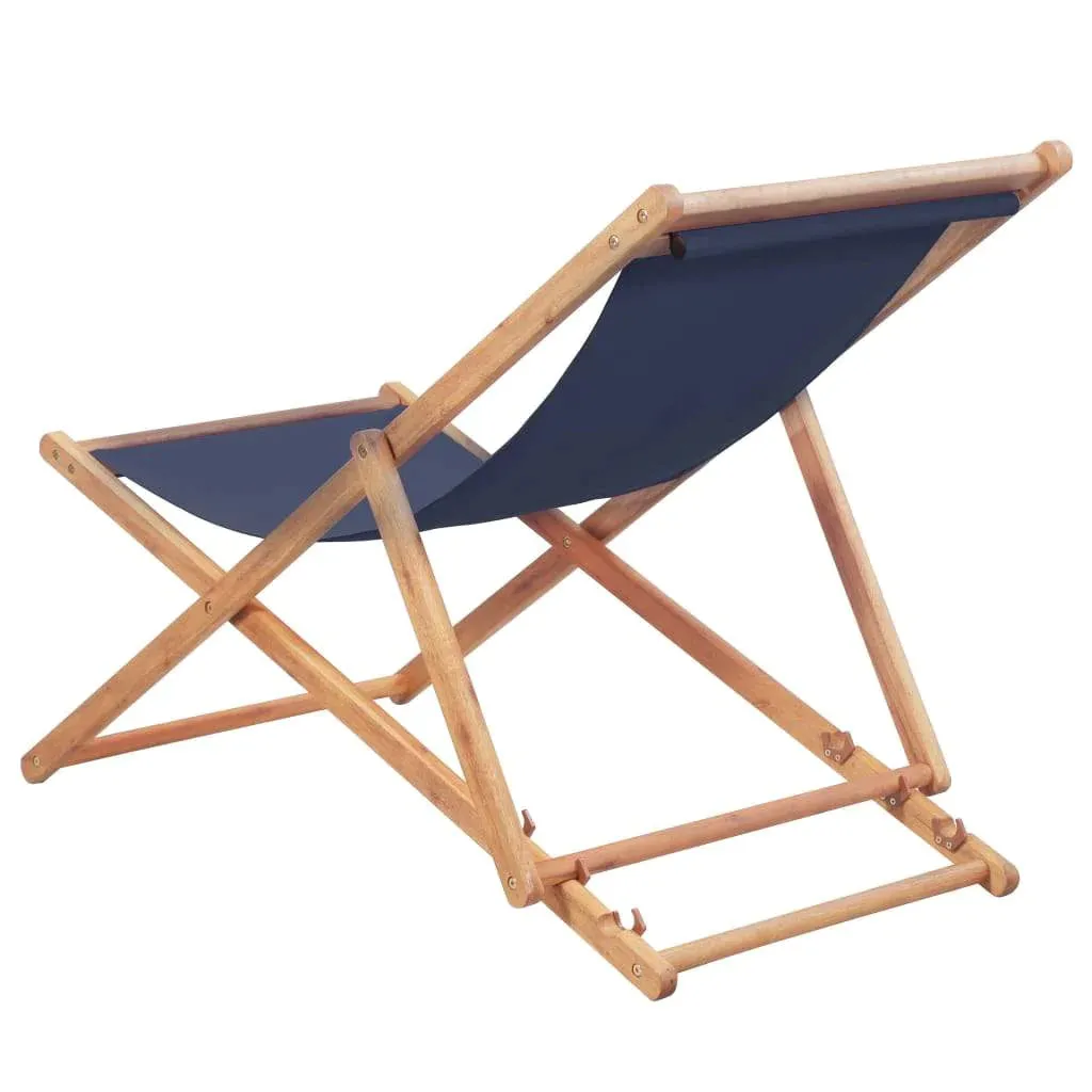 Folding Beach Chair Fabric And Wooden Lounger Seat Outdoor Multi Colors