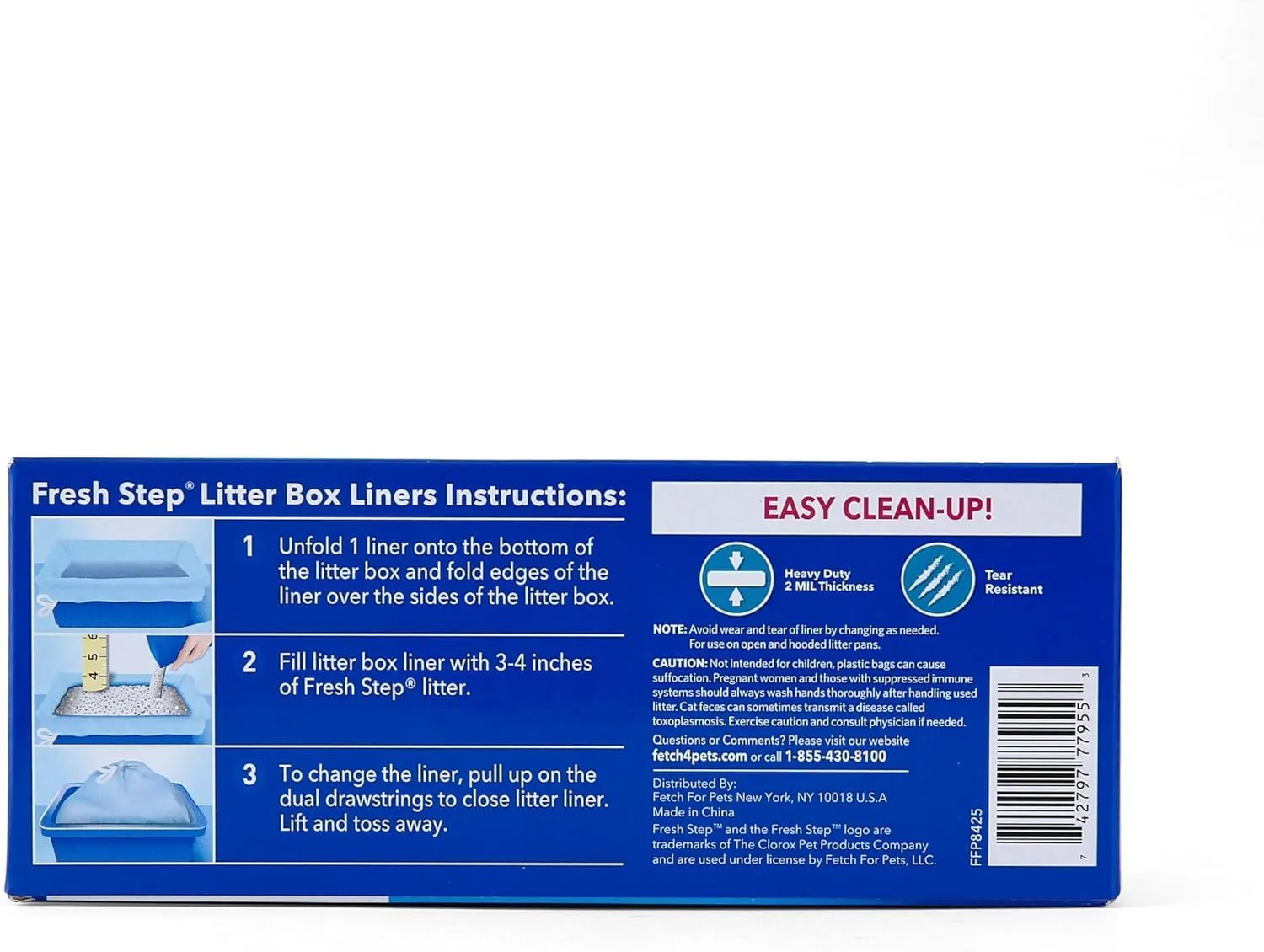 Fresh Step Drawstring Cat Litter Box Liners, Scented, Jumbo Size, 36" x 19" - 7 Count Per Box, 36 Boxes, Kitty Litter Bags, Cat Litter Liners for All Cats to Keep Your Home Clean