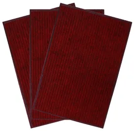 Fun Homes Microfiber Anti Slip 3 Pieces Door Mat 14"x21" (Maroon, Fun0504)