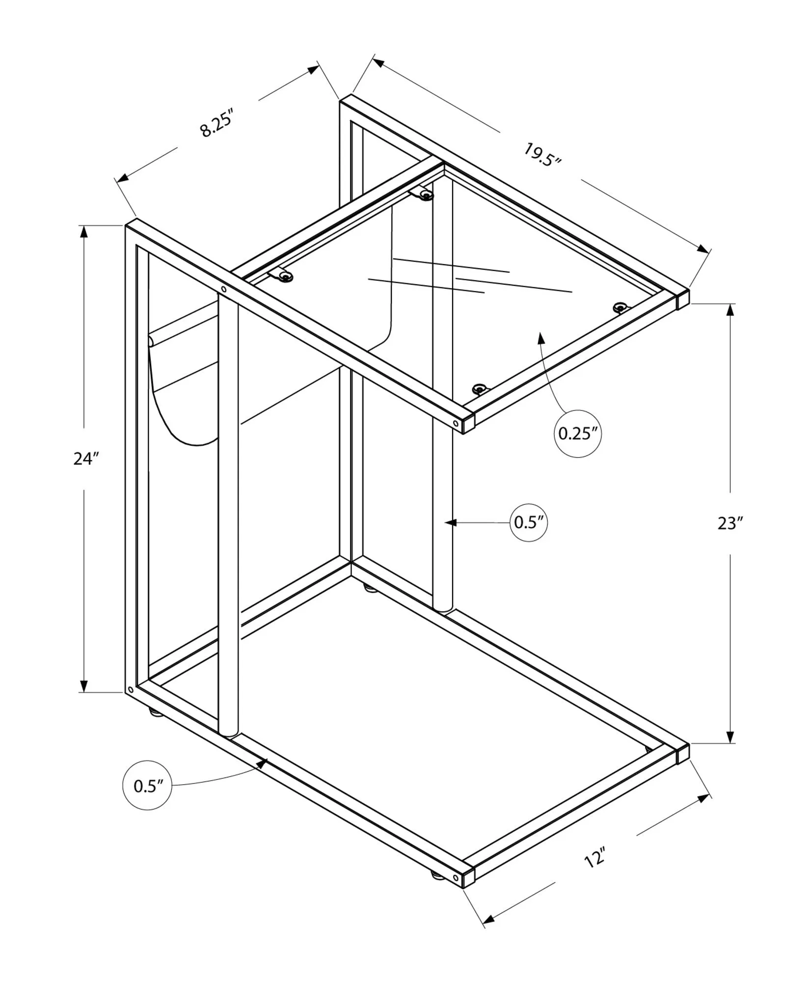 Futura White Modern Metal TV Table