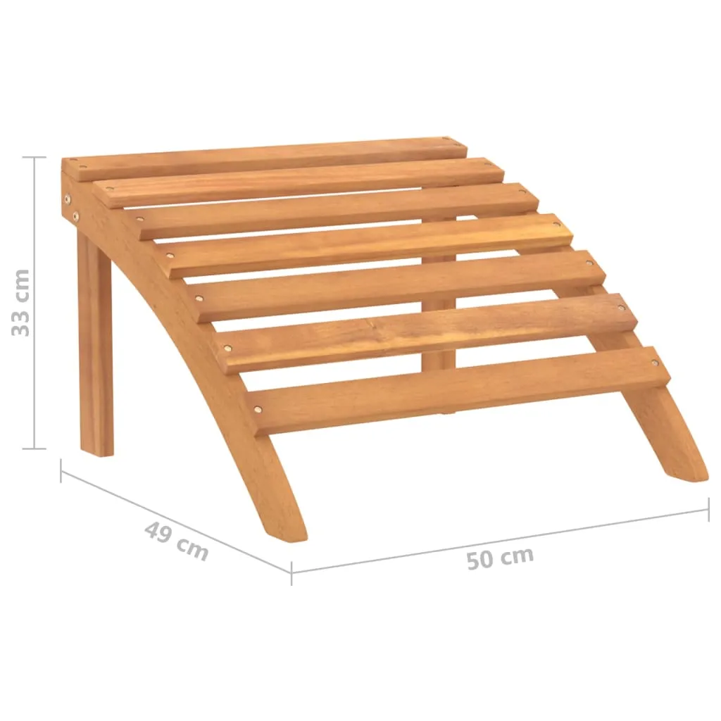Garden Adirondack Chair with Footrest Solid Acacia Wood