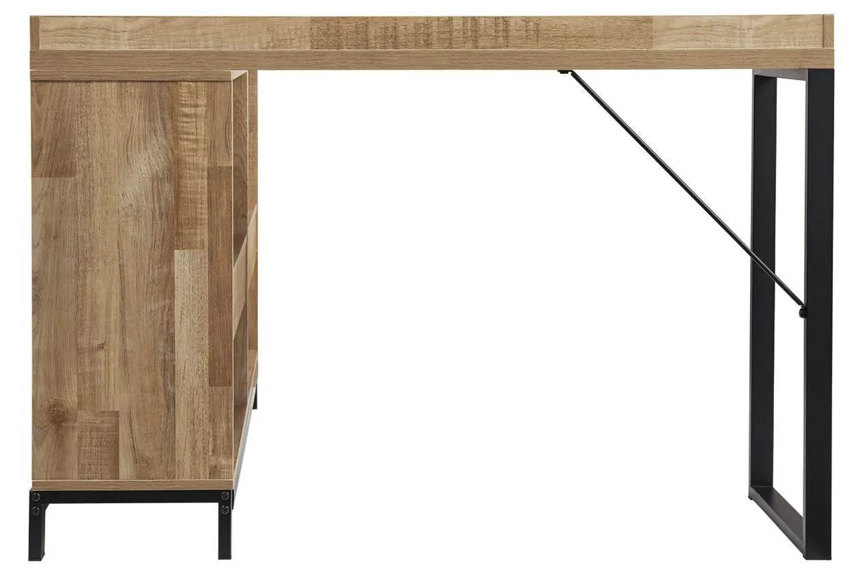 Gerdanet Light Brown/Black Home Office L-Desk