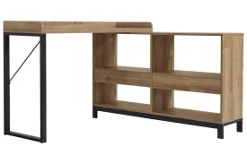 Gerdanet Light Brown/Black Home Office L-Desk
