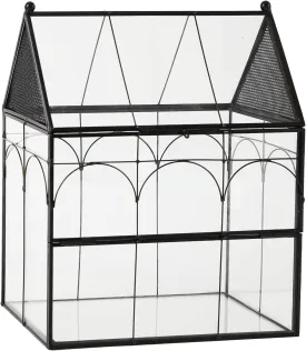 Glass Enclosure with Vent Holes for Insect, Small Spider Enclosure, Terrarium for Reptiles - 7.5" x 4.9" x 9", Small Closed Front Opening Door Succulent Terarium for Spiders, Insect (No Plants)