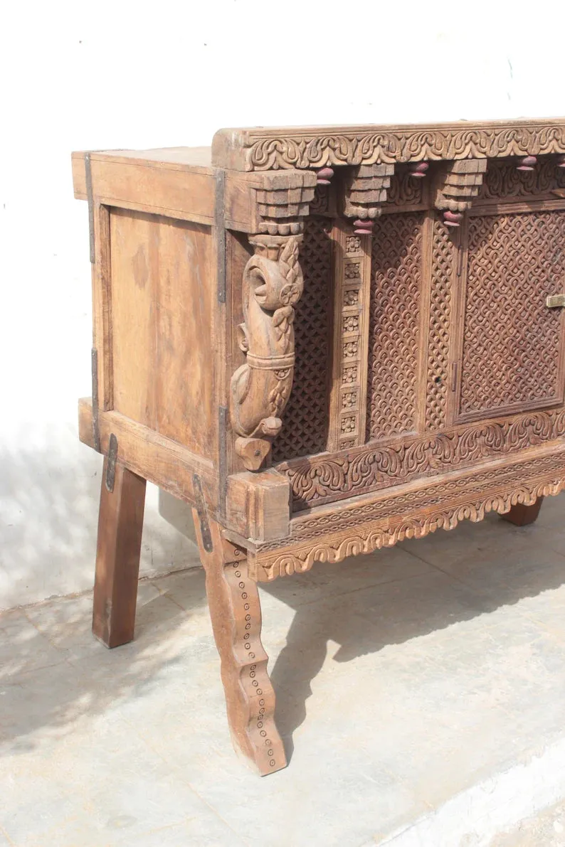 Handmade Indian Furniture Wooden Damchiya Sideboard 124x71x106xCm